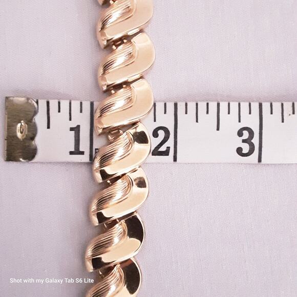 Statement Choker Necklace Gold Tone Chunky Links - Picture 11 of 12